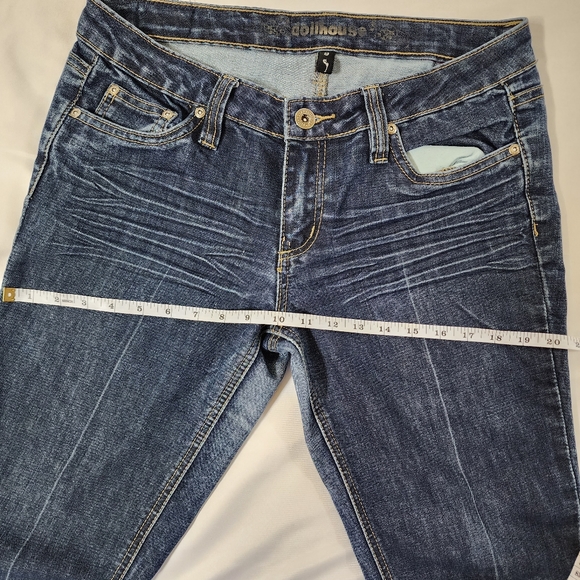 Dollhouse jeans size 9 blue denim waist 32 skinny - Picture 7 of 16